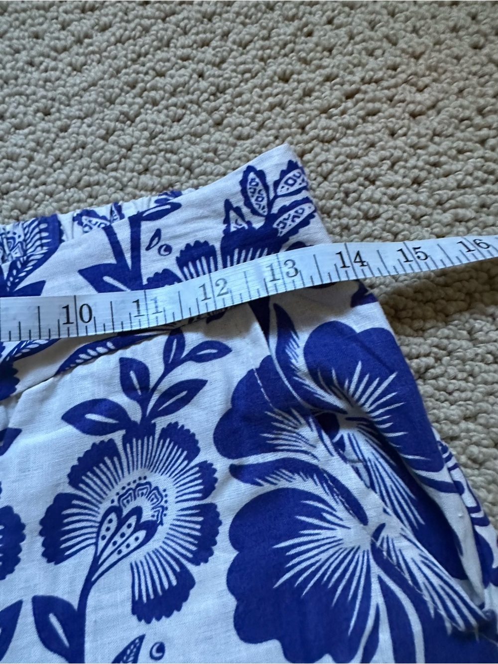 NWT Rachel Zoe Linen Blend Palazzo Pants Blue White Floral Coastal Boho Sz S - Picture 5 of 15